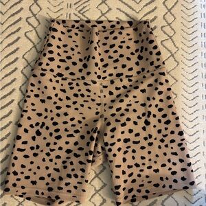 Tan and Black Polka Dot Biker Shorts